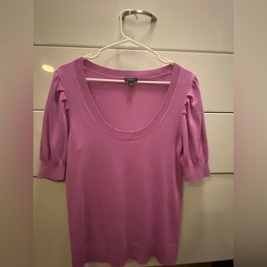 Ann Taylor Light Purple Short Sleeve Sweater Shirt in Small